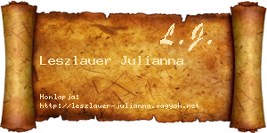 Leszlauer Julianna névjegykártya