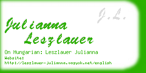 julianna leszlauer business card